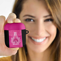 New Zealand Custom AirPods Case Fire Basketball Maori Tribal Pink - Polynesian Pride