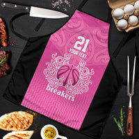 New Zealand Custom Apron Fire Basketball Maori Tribal Pink - Polynesian Pride