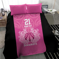 New Zealand Custom Bedding Set Fire Basketball Maori Tribal Pink - Polynesian Pride