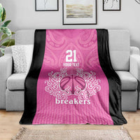 New Zealand Custom Blanket Fire Basketball Maori Tribal Pink - Polynesian Pride