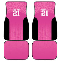 New Zealand Custom Car Mats Fire Basketball Maori Tribal Pink - Polynesian Pride