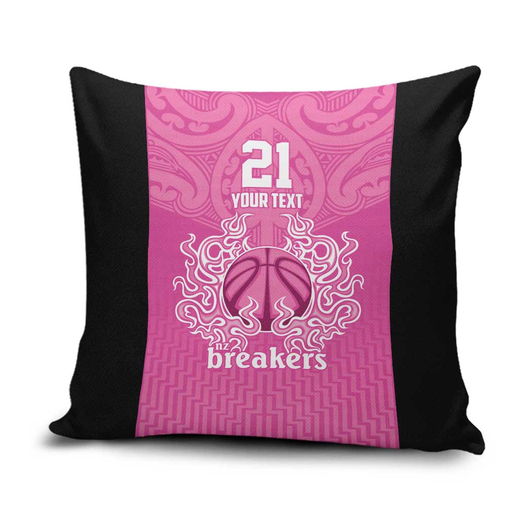 New Zealand Custom Pillow Cover Fire Basketball Maori Tribal Pink - Polynesian Pride