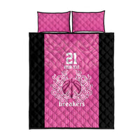 New Zealand Custom Quilt Bed Set Fire Basketball Maori Tribal Pink - Polynesian Pride