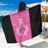 New Zealand Custom Sarong Fire Basketball Maori Tribal Pink - Polynesian Pride