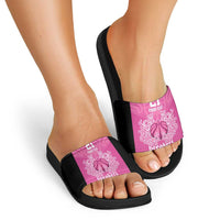 New Zealand Custom Slide Sandals Fire Basketball Maori Tribal Pink - Polynesian Pride