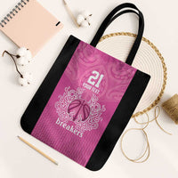 New Zealand Custom Tote Bag Fire Basketball Maori Tribal Pink LT9 Black Strap One Size Pink - Polynesian Pride