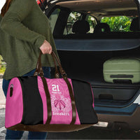 New Zealand Custom Travel Bag Fire Basketball Maori Tribal Pink - Polynesian Pride