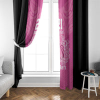New Zealand Custom Window Curtain Fire Basketball Maori Tribal Pink - Polynesian Pride
