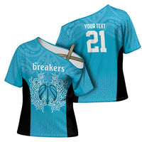 New Zealand Custom Cross Shoulder Shirt Fire Basketball Maori Tribal Sky Blue - Polynesian Pride