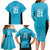 New Zealand Custom Family Matching Long Sleeve Bodycon Dress and Hawaiian Shirt Fire Basketball Maori Tribal Sky Blue - Polynesian Pride