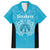 New Zealand Custom Family Matching Long Sleeve Bodycon Dress and Hawaiian Shirt Fire Basketball Maori Tribal Sky Blue - Polynesian Pride