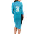 New Zealand Custom Family Matching Long Sleeve Bodycon Dress and Hawaiian Shirt Fire Basketball Maori Tribal Sky Blue - Polynesian Pride