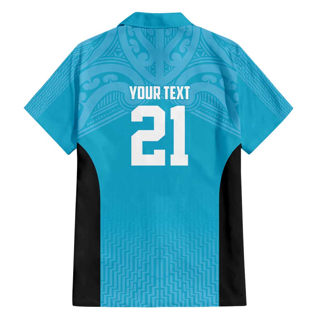 New Zealand Custom Family Matching Puletasi and Hawaiian Shirt Fire Basketball Maori Tribal Sky Blue - Polynesian Pride