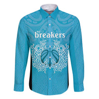 New Zealand Custom Family Matching Short Sleeve Bodycon Dress and Hawaiian Shirt Fire Basketball Maori Tribal Sky Blue - Polynesian Pride