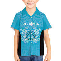 New Zealand Custom Family Matching Summer Maxi Dress and Hawaiian Shirt Fire Basketball Maori Tribal Sky Blue - Polynesian Pride