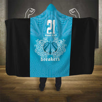 New Zealand Custom Hooded Blanket Fire Basketball Maori Tribal Sky Blue - Polynesian Pride