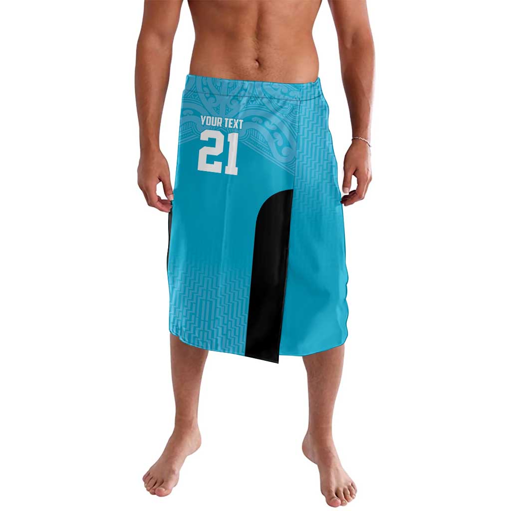 New Zealand Custom Lavalava Fire Basketball Maori Tribal Sky Blue - Polynesian Pride