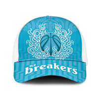 New Zealand Mesh Trucker Cap Fire Basketball Maori Tribal Sky Blue - Polynesian Pride