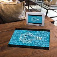 New Zealand Custom Puzzle Fire Basketball Maori Tribal Sky Blue - Polynesian Pride