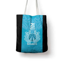 New Zealand Custom Tote Bag Fire Basketball Maori Tribal Sky Blue LT9 - Polynesian Pride