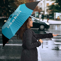 New Zealand Custom Umbrella Fire Basketball Maori Tribal Sky Blue - Polynesian Pride