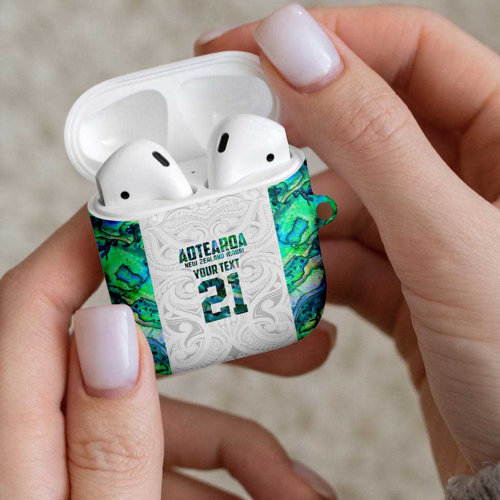 Custom New Zealand Aotearoa AirPods Case Green Maori Paua Shell Indigenous - Polynesian Pride