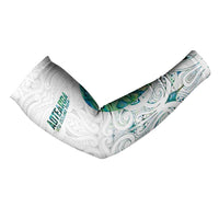Custom New Zealand Aotearoa Arm Sleeves Green Maori Paua Shell Indigenous LT9 - Polynesian Pride