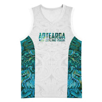 Custom New Zealand Aotearoa Basketball Jersey Green Maori Paua Shell Indigenous LT9 Unisex Green - Polynesian Pride