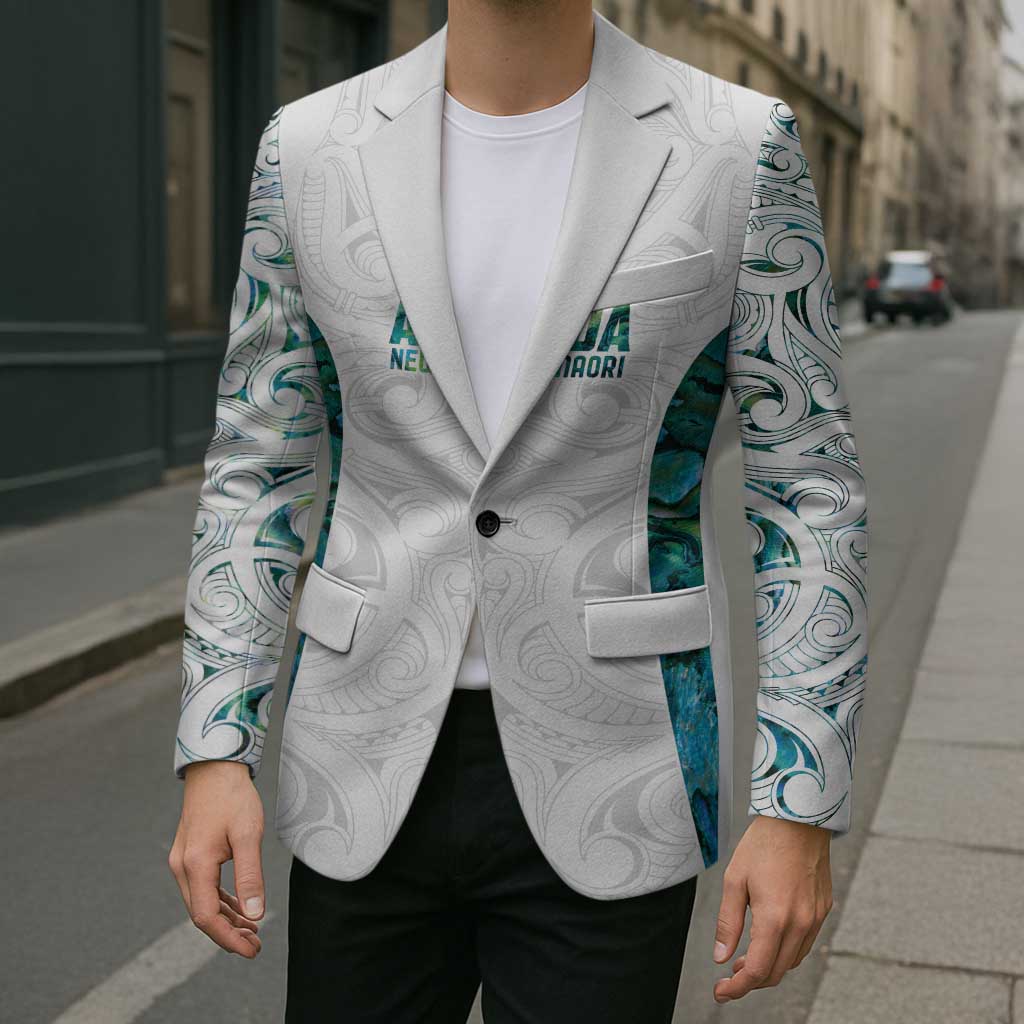Custom New Zealand Aotearoa Blazer Green Maori Paua Shell Indigenous - Polynesian Pride