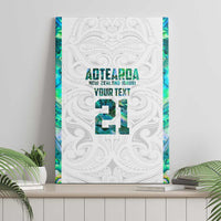 Custom New Zealand Aotearoa Canvas Wall Art Green Maori Paua Shell Indigenous LT9 - Polynesian Pride