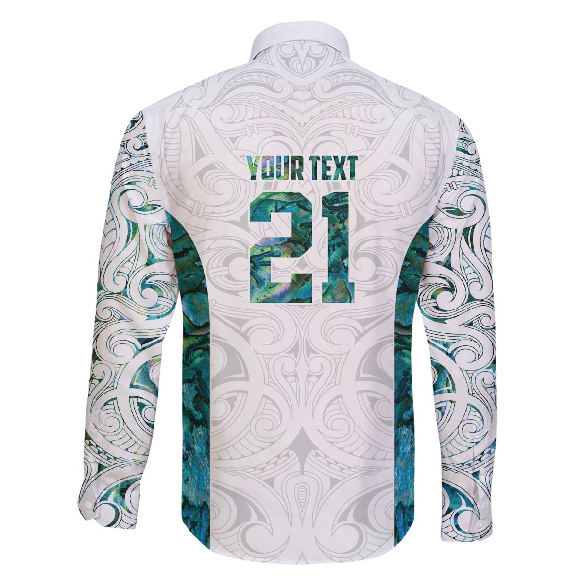 Custom New Zealand Aotearoa Family Matching Off The Shoulder Long Sleeve Dress and Hawaiian Shirt Green Maori Paua Shell Indigenous - Polynesian Pride