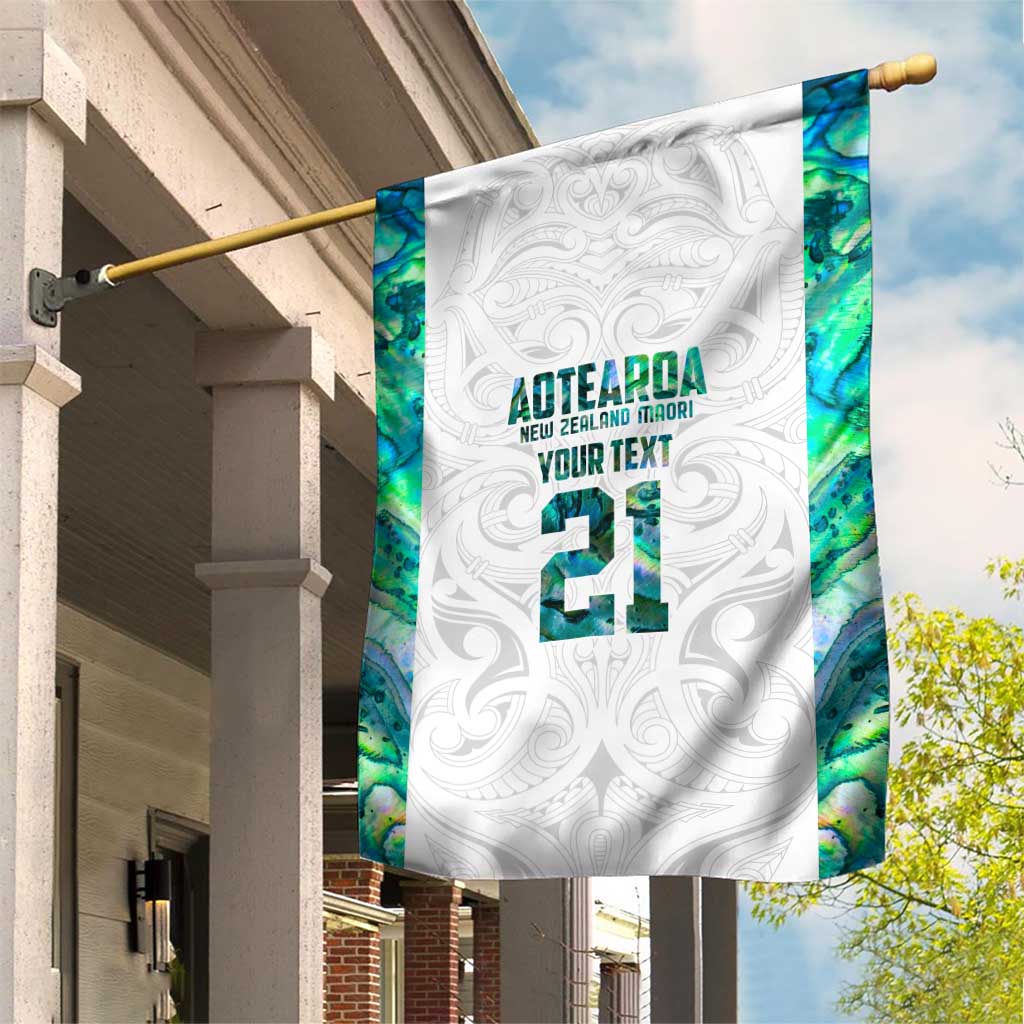 Custom New Zealand Aotearoa Garden Flag Green Maori Paua Shell Indigenous - Polynesian Pride