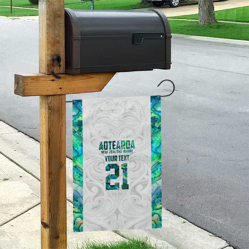 Custom New Zealand Aotearoa Garden Flag Green Maori Paua Shell Indigenous - Polynesian Pride