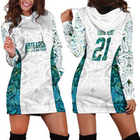 Custom New Zealand Aotearoa Hoodie Dress Green Maori Paua Shell Indigenous - Polynesian Pride