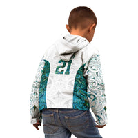 Custom New Zealand Aotearoa Kid Hoodie Green Maori Paua Shell Indigenous - Polynesian Pride