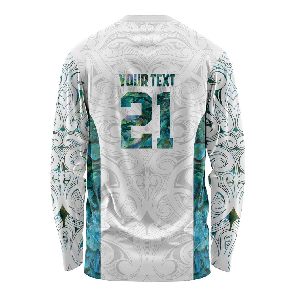 Custom New Zealand Aotearoa Long Sleeve Shirt Green Maori Paua Shell Indigenous LT9 - Polynesian Pride