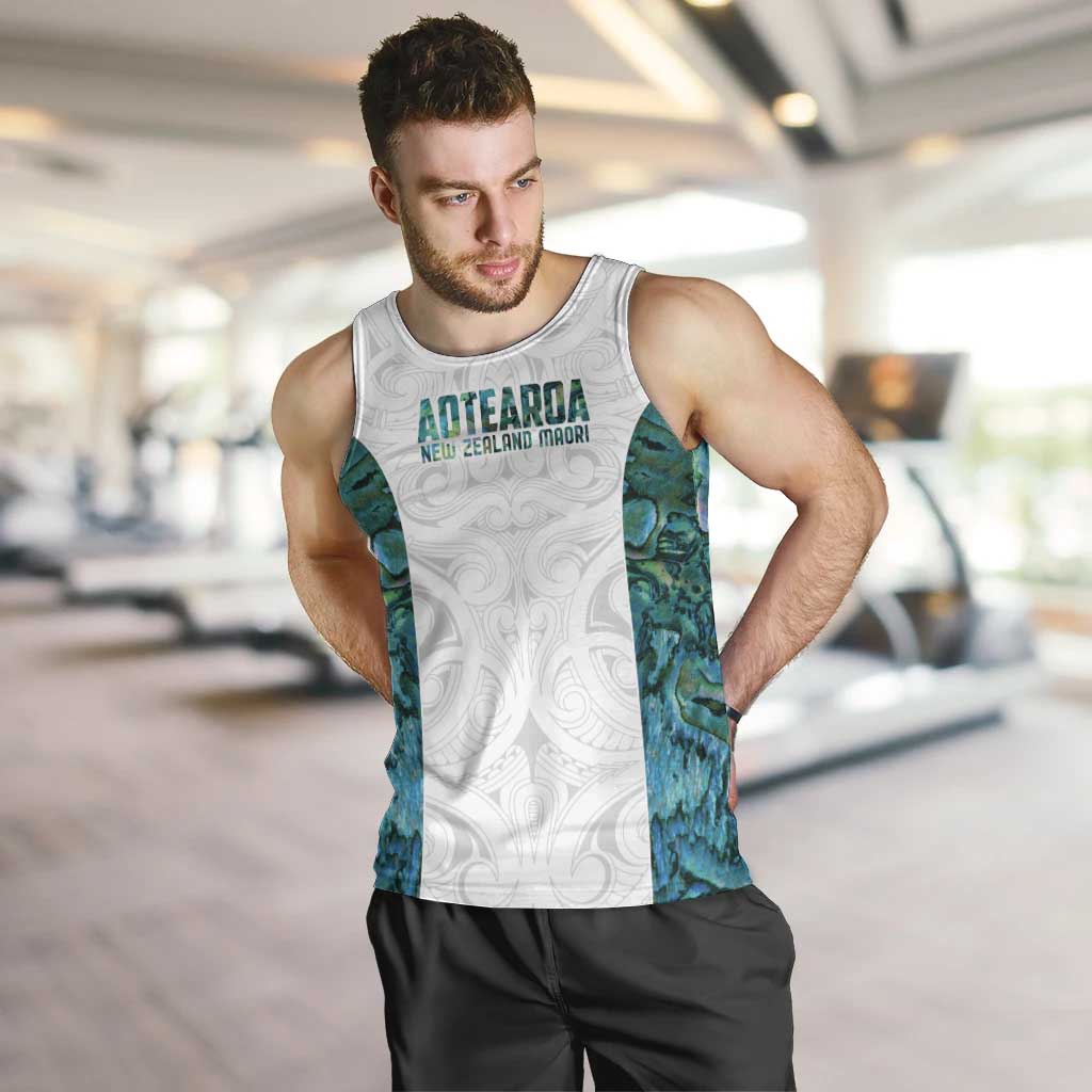Custom New Zealand Aotearoa Men Tank Top Green Maori Paua Shell Indigenous LT9 Green - Polynesian Pride