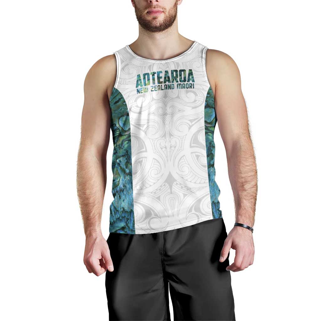 Custom New Zealand Aotearoa Men Tank Top Green Maori Paua Shell Indigenous LT9 - Polynesian Pride