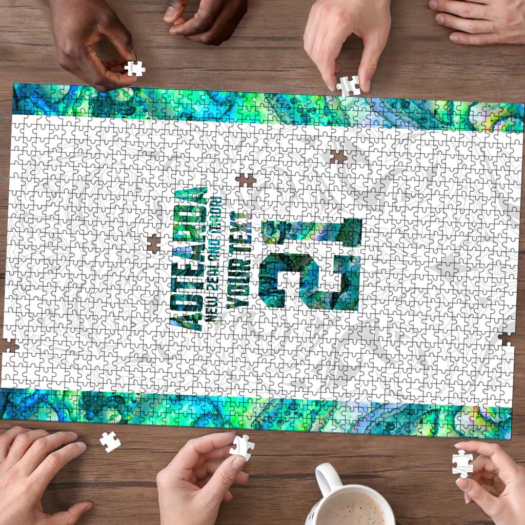 Custom New Zealand Aotearoa Puzzle Green Maori Paua Shell Indigenous LT9 - Polynesian Pride