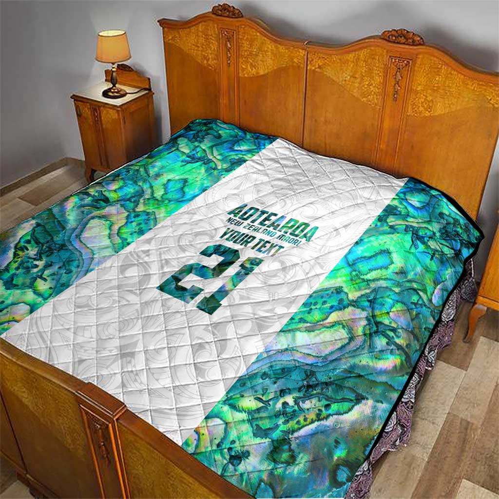 Custom New Zealand Aotearoa Quilt Green Maori Paua Shell Indigenous - Polynesian Pride