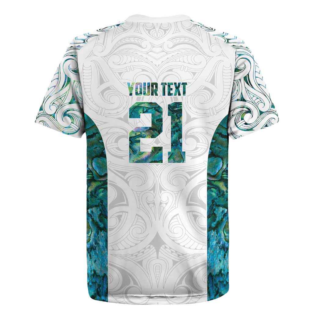 Custom New Zealand Aotearoa Rugby Jersey Green Maori Paua Shell Indigenous - Polynesian Pride