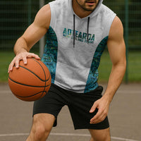 Custom New Zealand Aotearoa Sleeveless Hoodie Green Maori Paua Shell Indigenous LT9 - Polynesian Pride