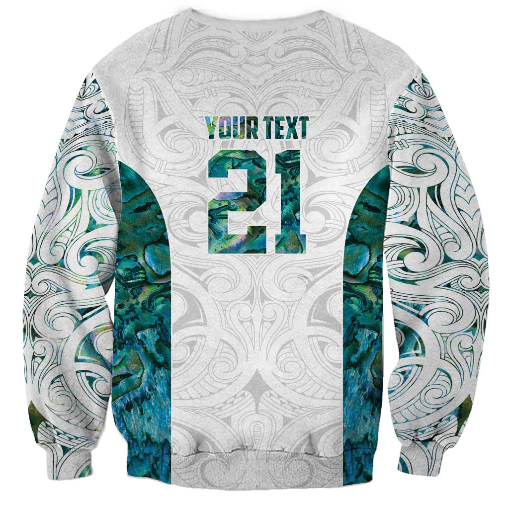 Custom New Zealand Aotearoa Sweatshirt Green Maori Paua Shell Indigenous LT9 - Polynesian Pride