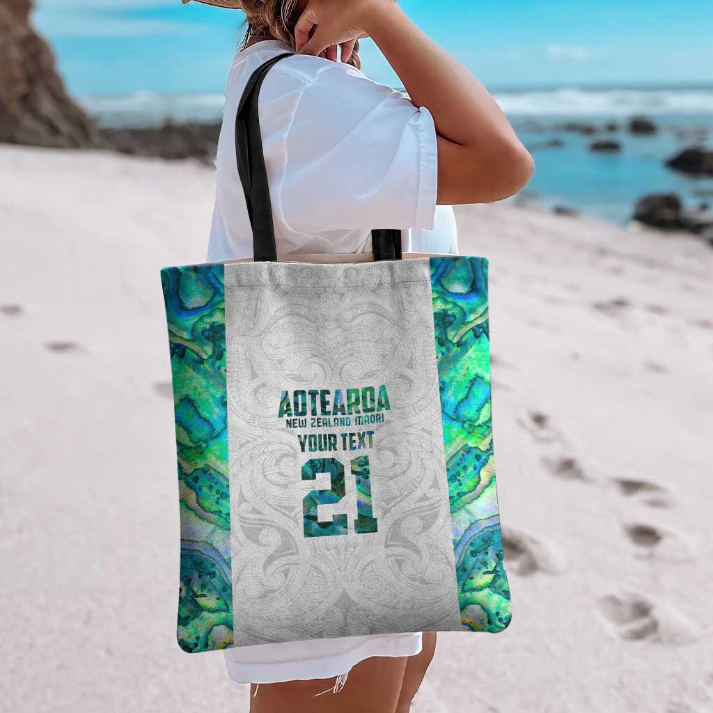 Custom New Zealand Aotearoa Tote Bag Green Maori Paua Shell Indigenous LT9 - Polynesian Pride