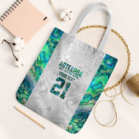 Custom New Zealand Aotearoa Tote Bag Green Maori Paua Shell Indigenous LT9 White Strap One Size Green - Polynesian Pride