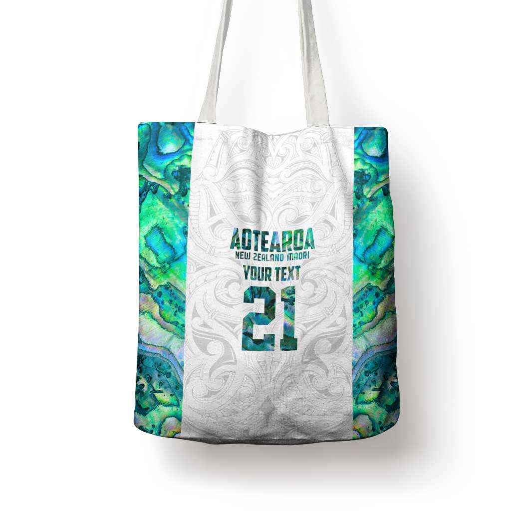 Custom New Zealand Aotearoa Tote Bag Green Maori Paua Shell Indigenous LT9 - Polynesian Pride