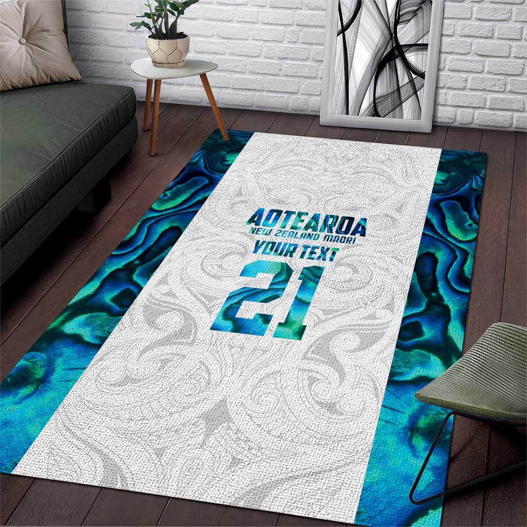 Custom New Zealand Aotearoa Area Rug Maori Paua Shell Indigenous - Polynesian Pride