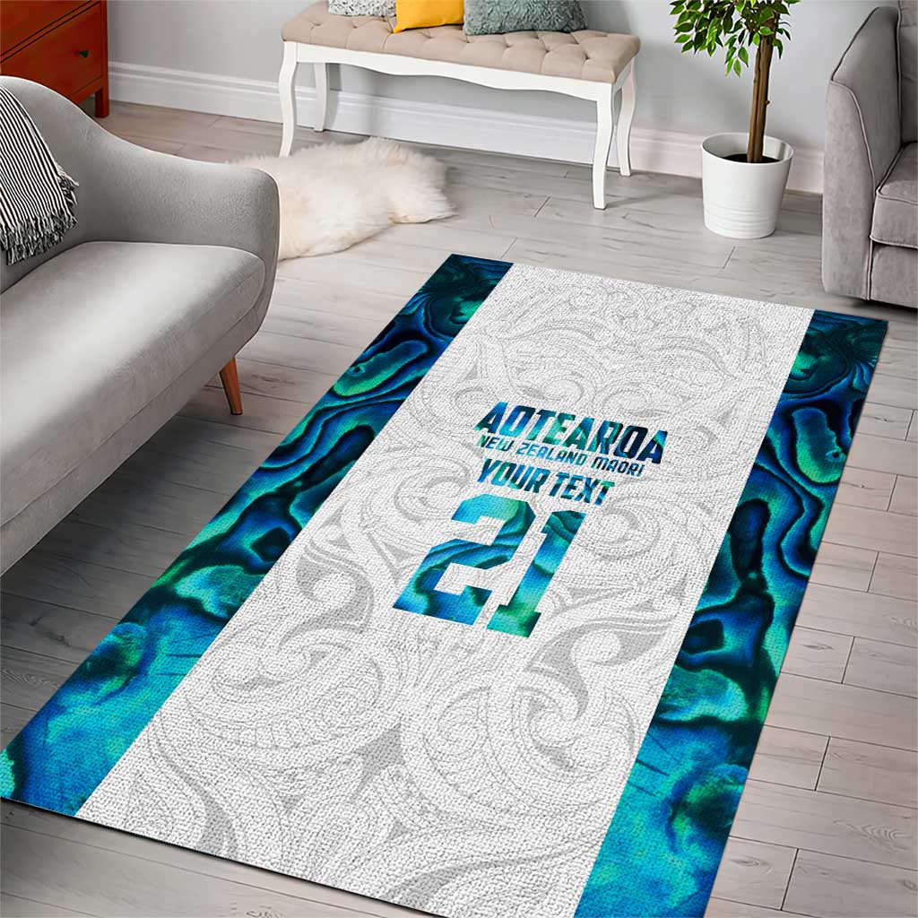 Custom New Zealand Aotearoa Area Rug Maori Paua Shell Indigenous - Polynesian Pride