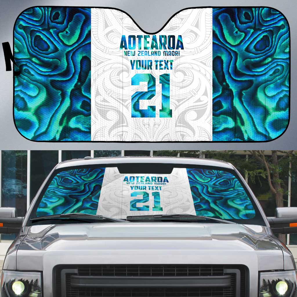 Custom New Zealand Aotearoa Auto Sun Shade Maori Paua Shell Indigenous - Polynesian Pride