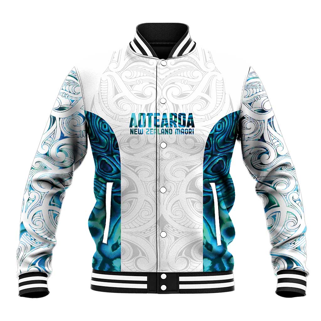 Custom New Zealand Aotearoa Baseball Jacket Maori Paua Shell Indigenous LT9 Unisex Blue - Polynesian Pride